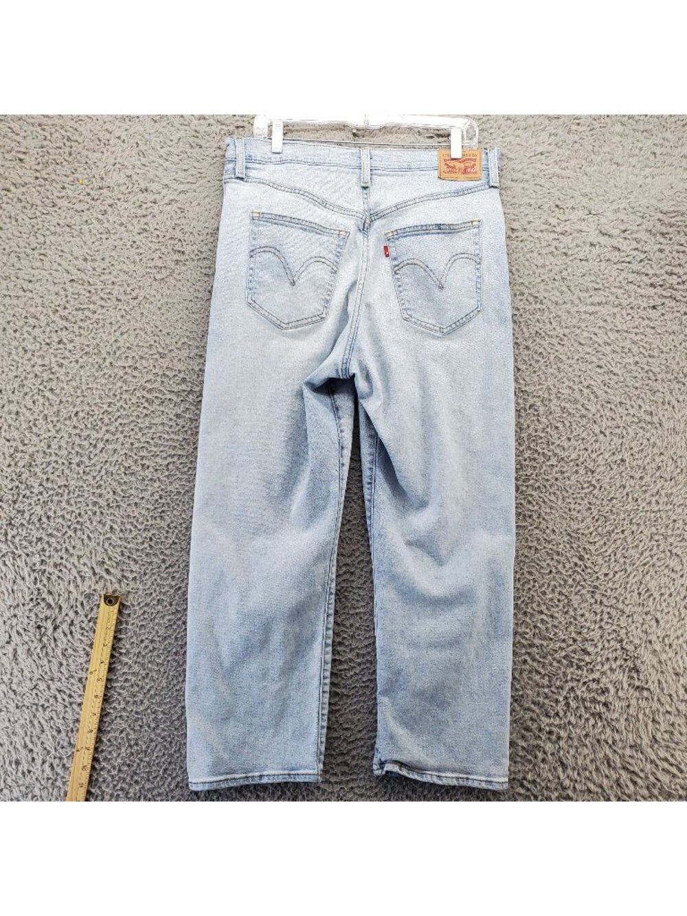 Levis Jeans Womens 32 Light Blue Ribcage Straight High Rise Waterless Denim